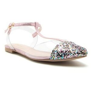 NEW! QUPID POINTED TOE METALLIC BALLET FLATS